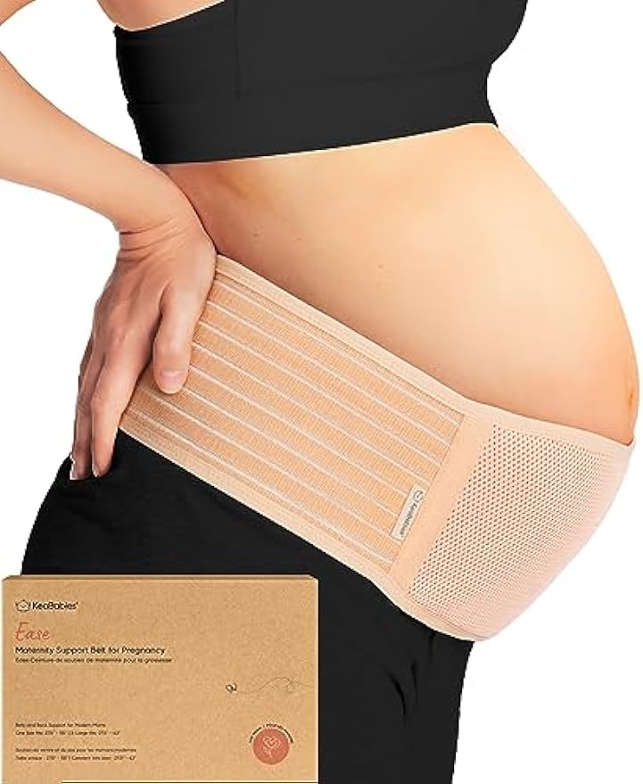 Maternity Belly Band for Pregnancy - Soft & Breathable Pregnancy Belly Support Belt, Pelvic Support Bands,Tummy Band Sling for Pants, Pregnancy Back Brace (Classic Ivory, M/L)