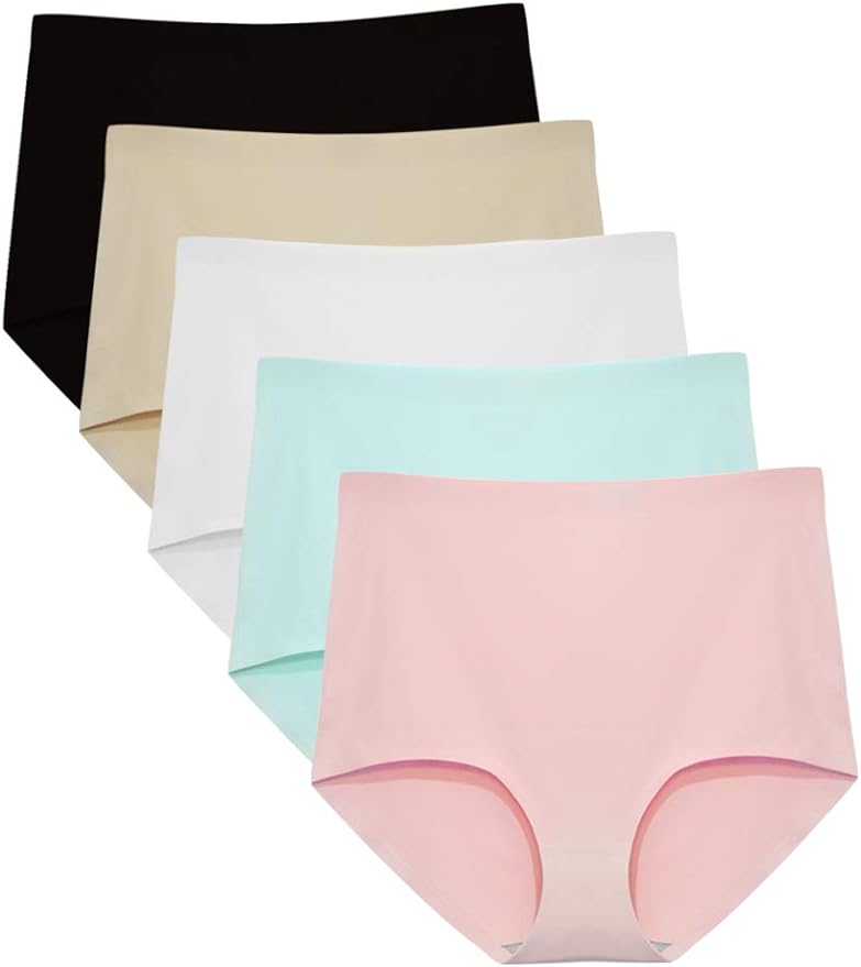FallSweet No Show High Waist Briefs Underwear for Women Seamless Panties Multi Pack