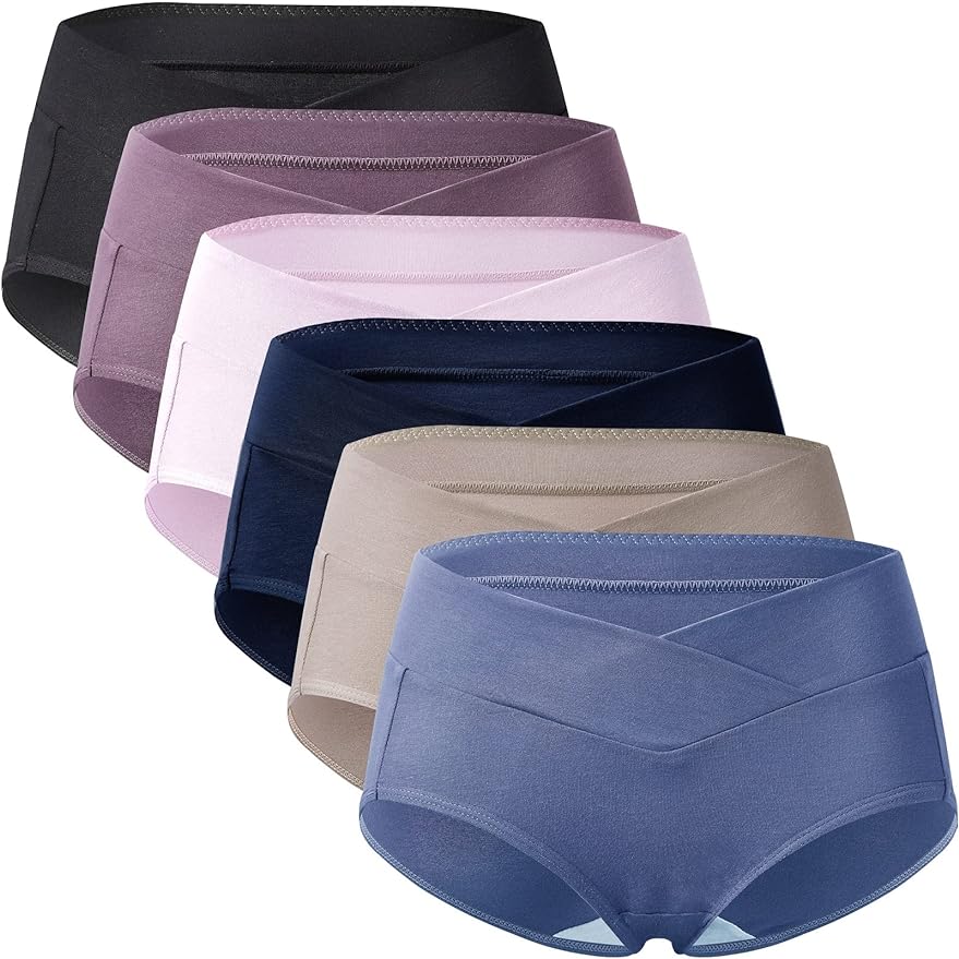 Mama Cotton Women's Under The Bump Maternity Panties Pregnancy Postpartum Maternity Underwear Multi-Pack