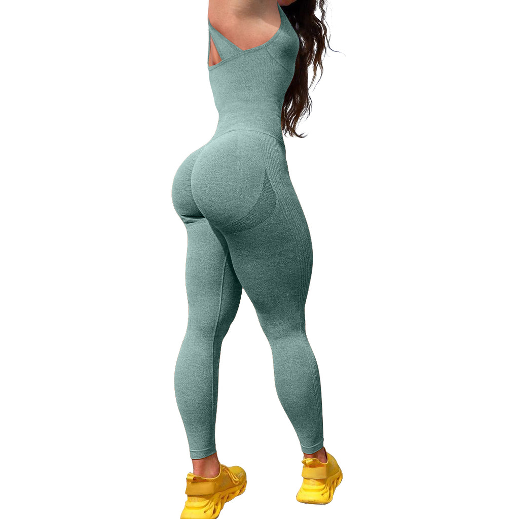 Women's athletic jumpsuits seamless workout high waist butt lift6
